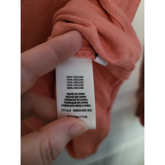 Cloth & Stone Coral Pink Tie Front V-Neck Viscose Blouse XS R9504-820-302 - Picture 7 of 9